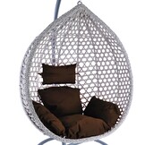 Hangstoel - grijs - 120x106x70 cm - met kussen - donkerbruin