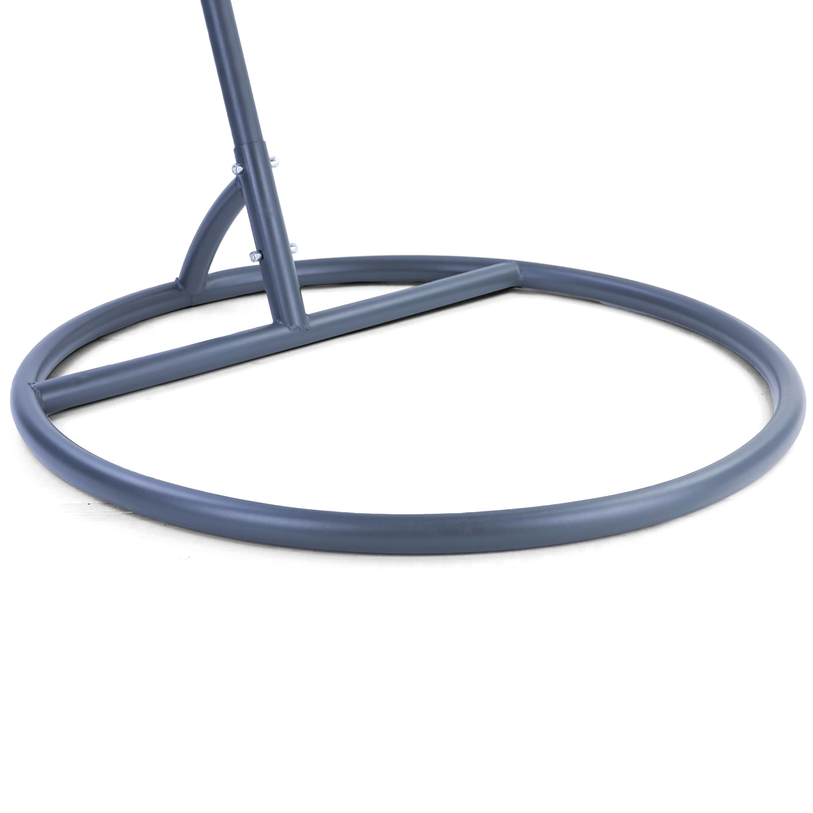 Hangstoel - grijs - 120x106x70 cm - met kussen - donkerbruin