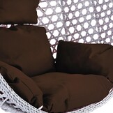 Hangstoel - grijs - 120x106x70 cm - met kussen - donkerbruin