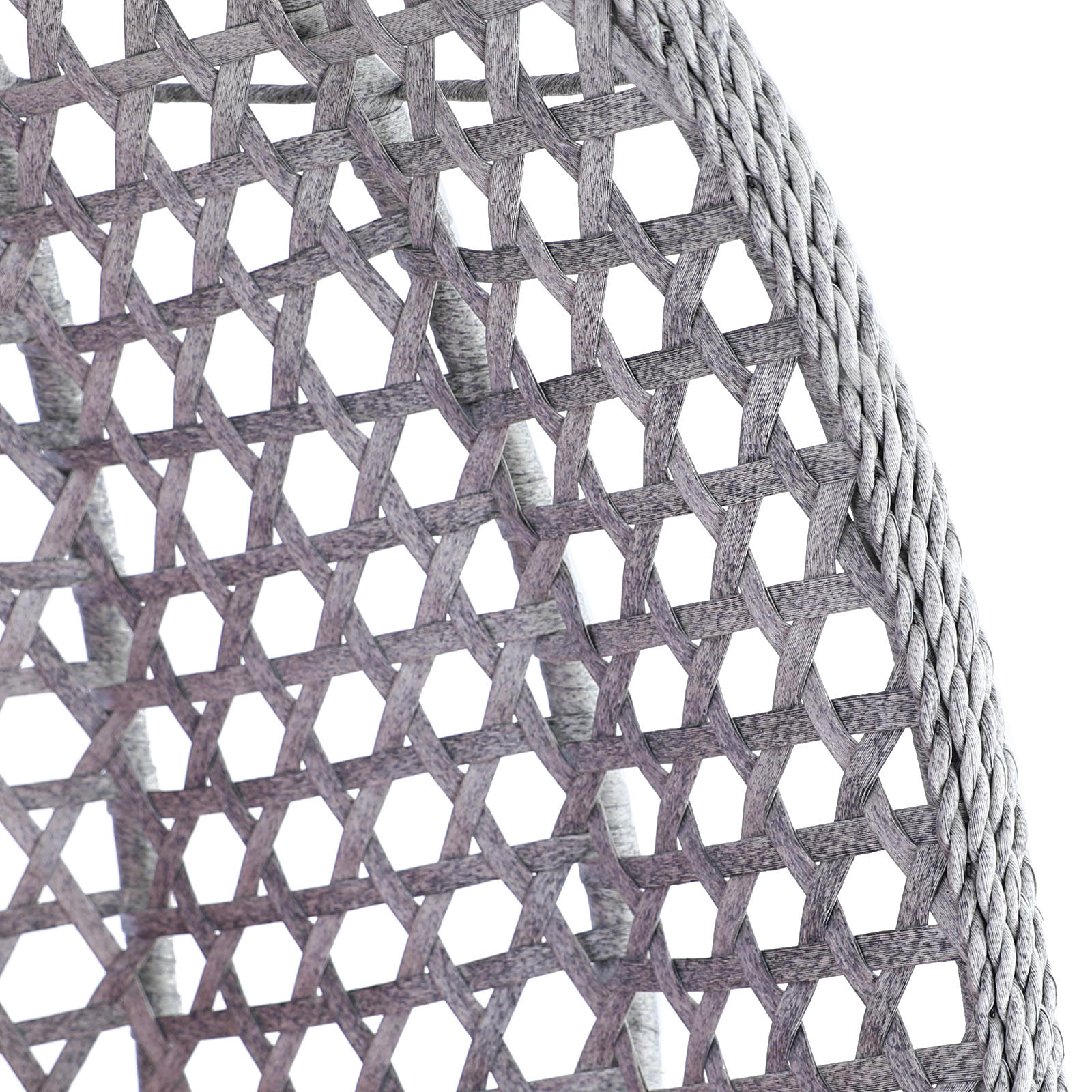 Hangstoel - grijs - 120x106x70 cm - met kussen - donkerbruin
