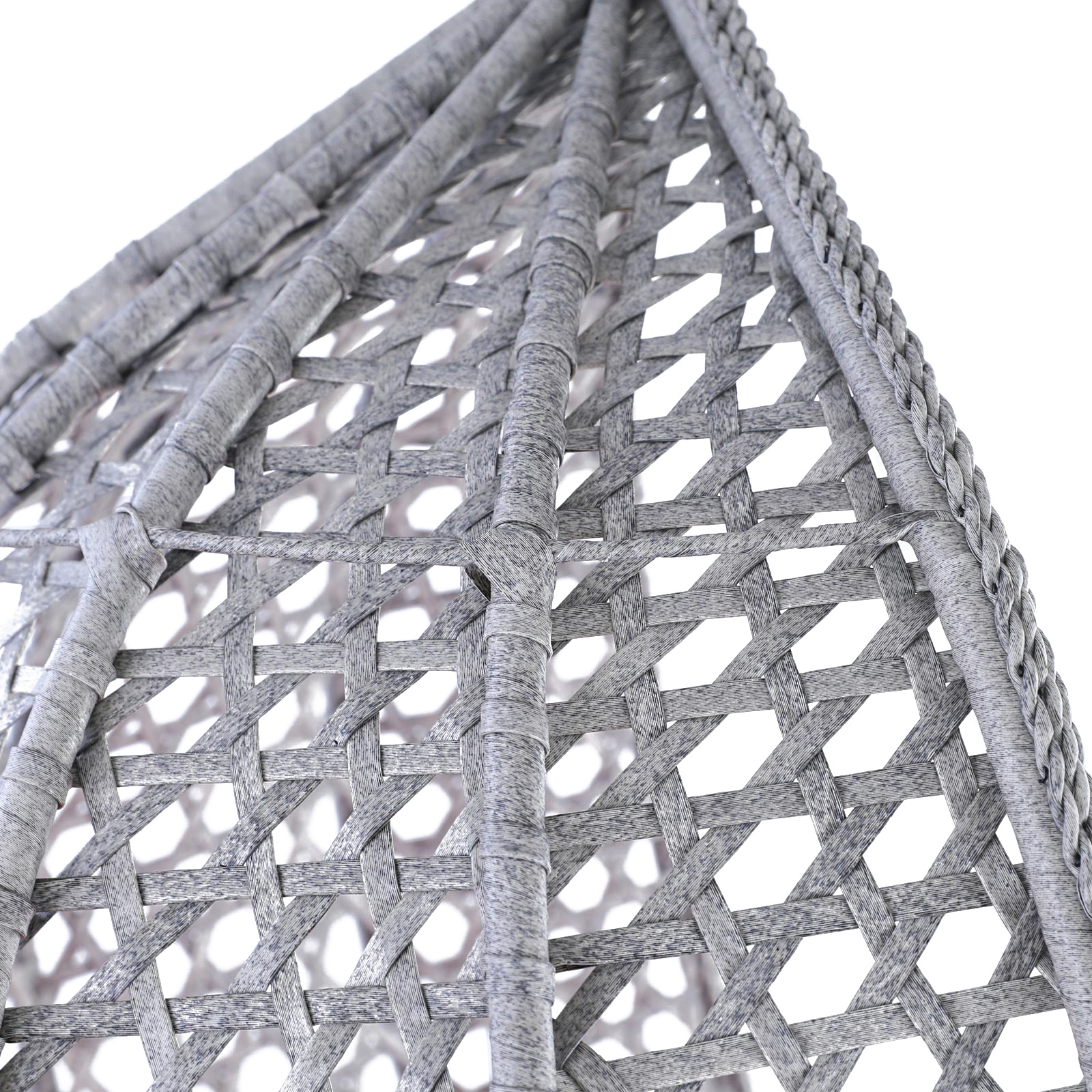 Hangstoel - grijs - 120x106x70 cm - met kussen - donkerbruin