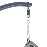 Hangstoel - grijs - 120x106x70 cm - met kussen - donkerbruin