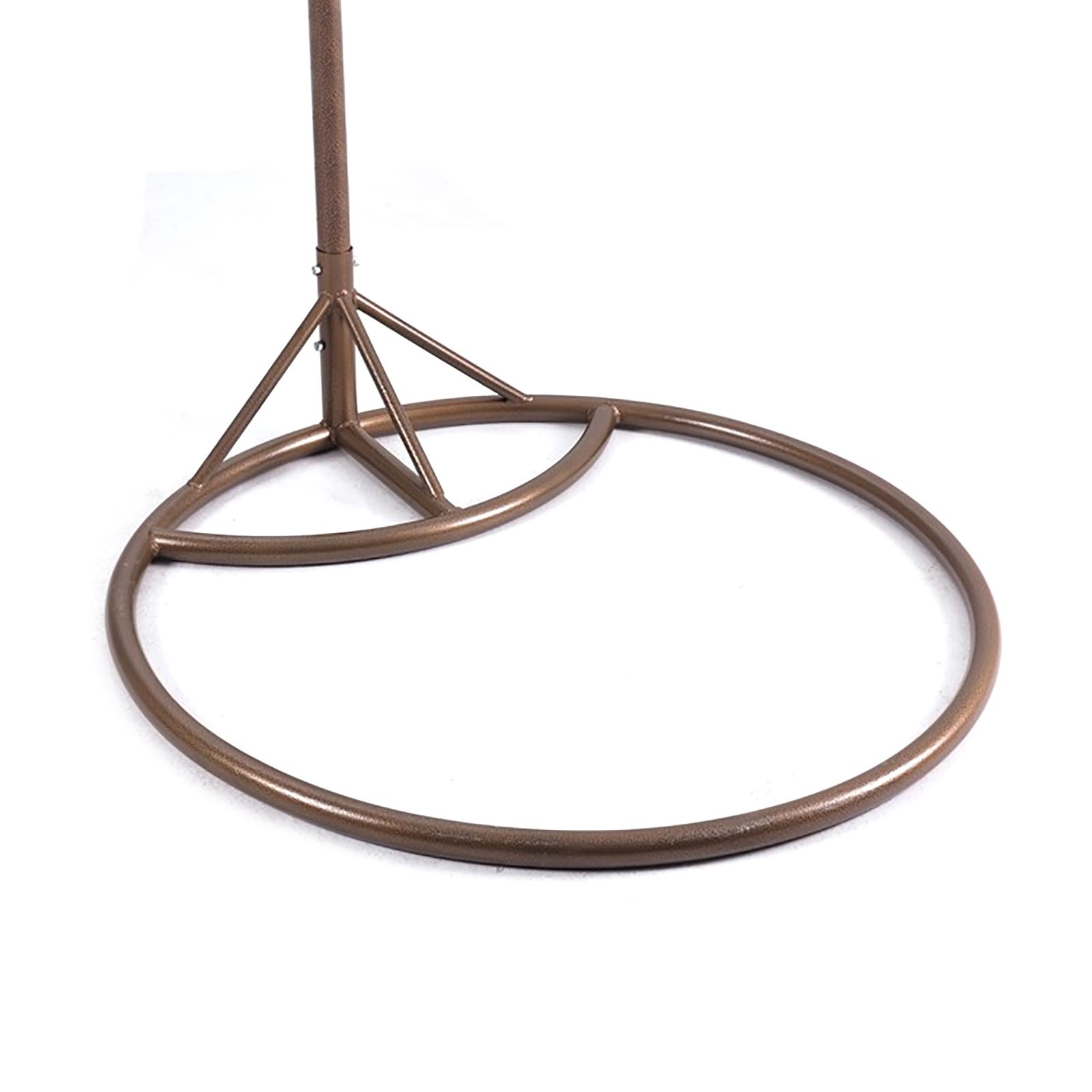 Hangstoel - bruin - 93x105x62 cm - met gestreepte kussen