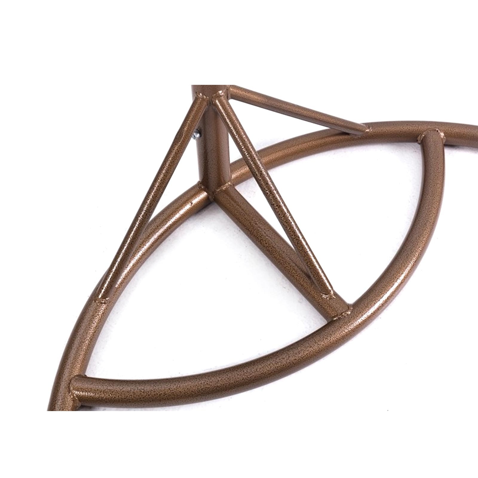 Hangstoel - bruin - 93x105x62 cm - met gestreepte kussen