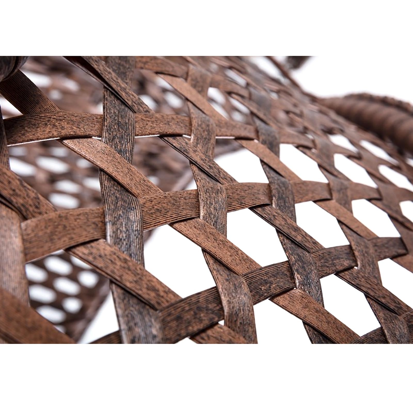Hangstoel - bruin - 93x105x62 cm - met gestreepte kussen