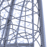 Hangstoel - zilver lichtgrijs - 90x117x60 cm - lichtbruine kussen