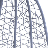 Hangstoel - zilver lichtgrijs - 90x117x60 cm - lichtbruine kussen