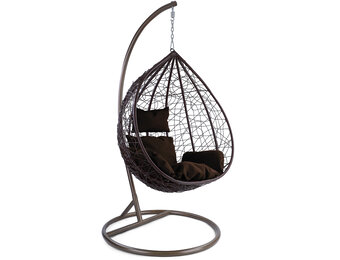 Hangstoel - 95x110x65 cm - met kussen - bruin donkerbruin