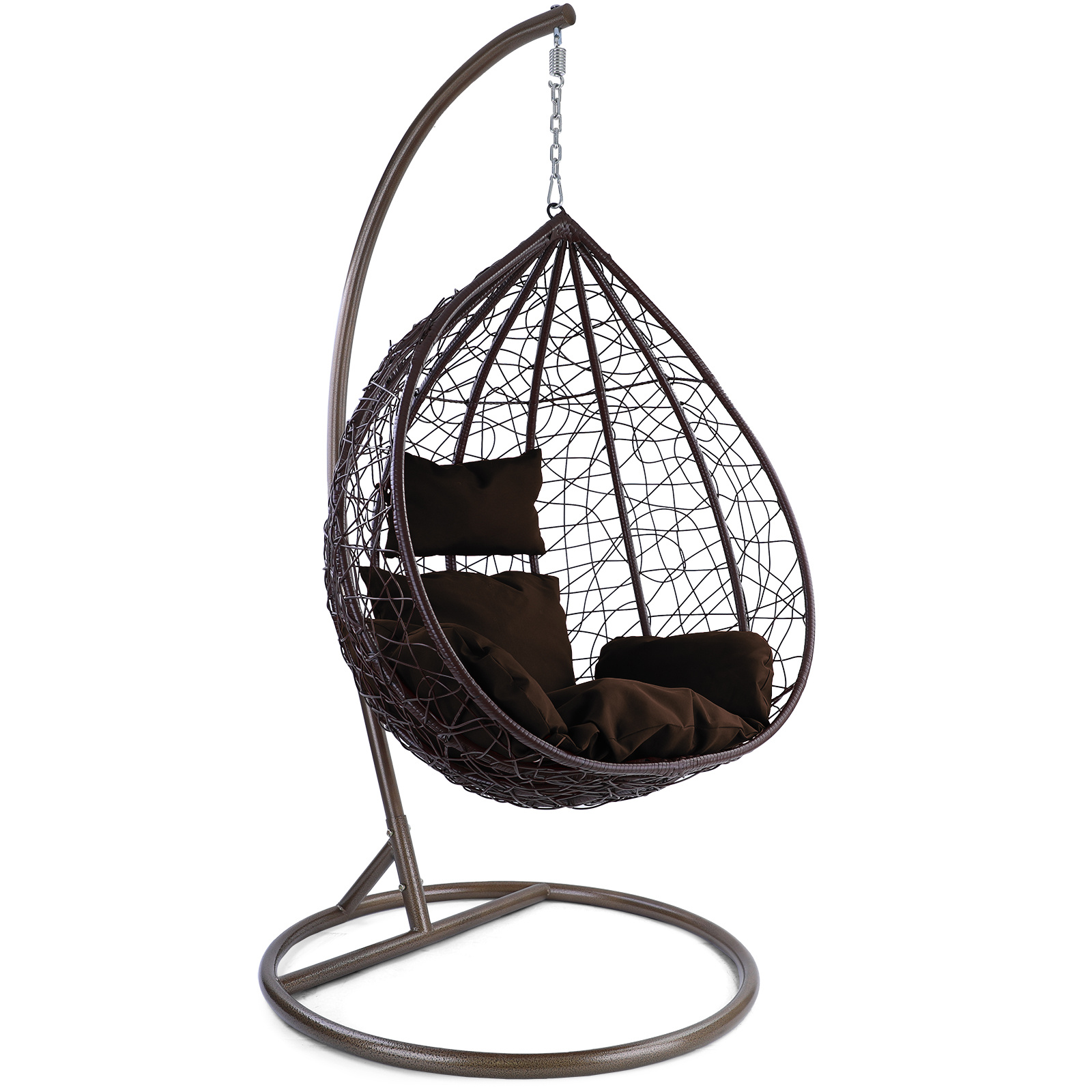 Hangstoel - 95x110x65 cm - met kussen - bruin donkerbruin