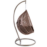 Hangstoel - bruin - 95x106x65 cm - met kussen - donkerbruin