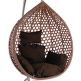 Hangstoel - bruin - 95x106x65 cm - met kussen - donkerbruin