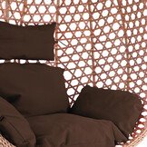 Hangstoel - bruin - 95x106x65 cm - met kussen - donkerbruin