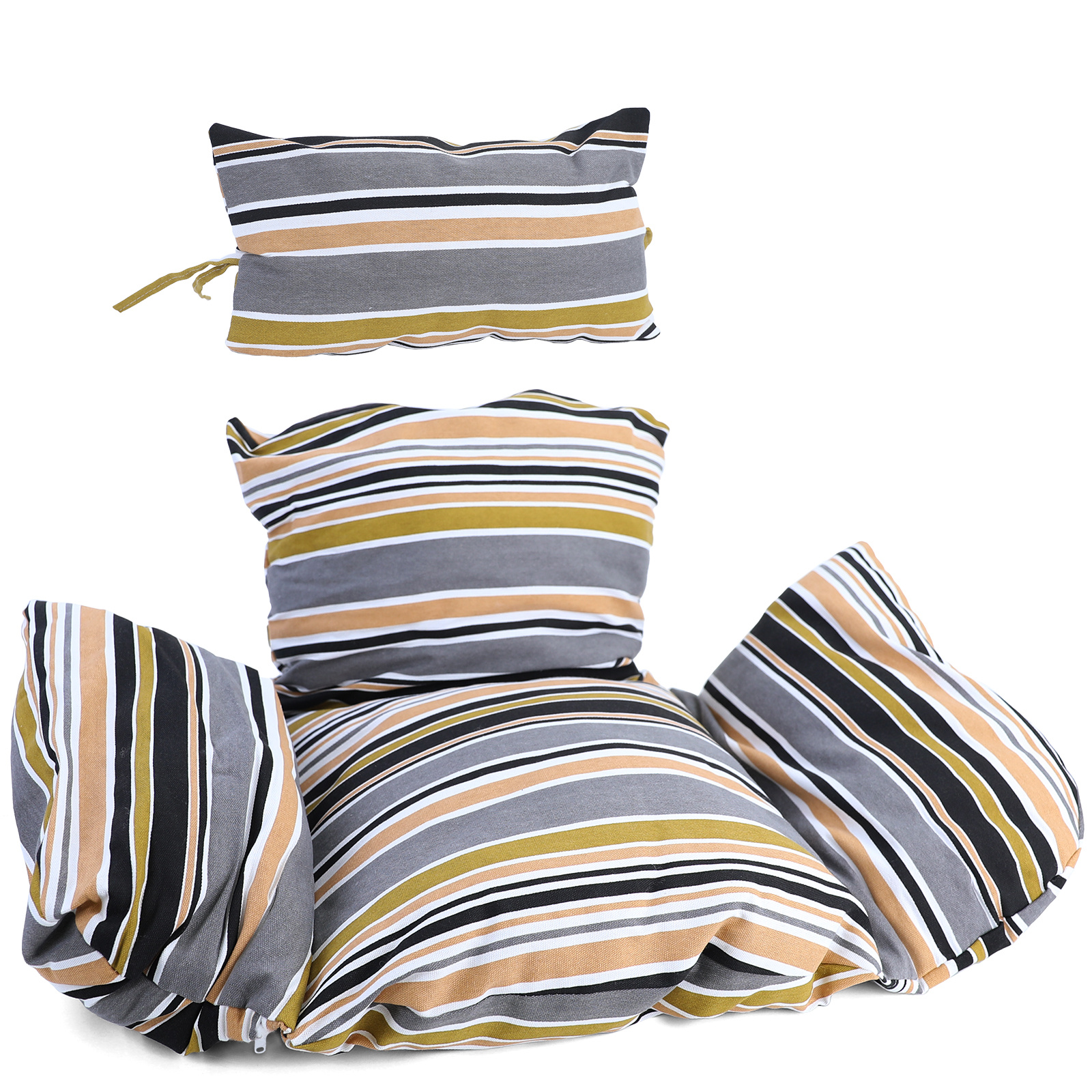 Hangstoel - 95x110x65 cm - met kussen - zwart sunsetstijl