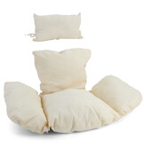 Hangstoel - zwart - 120x106x70 cm - met kussen - beige