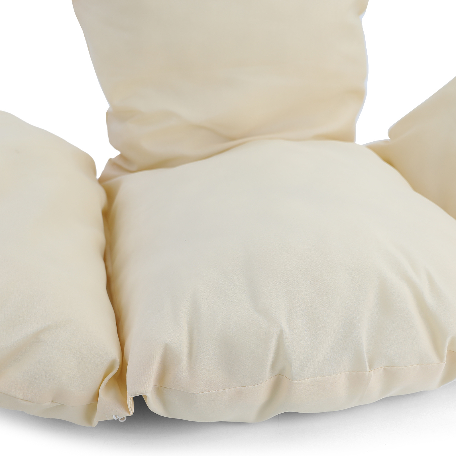Hangstoel - zwart - 120x106x70 cm - met kussen - beige