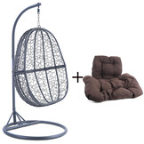 Hangstoel - 90x117x60 cm - met kussen - grijs donkerbruin