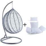 Hangstoel - grijs - 120x106x70 cm - met kussen - wit