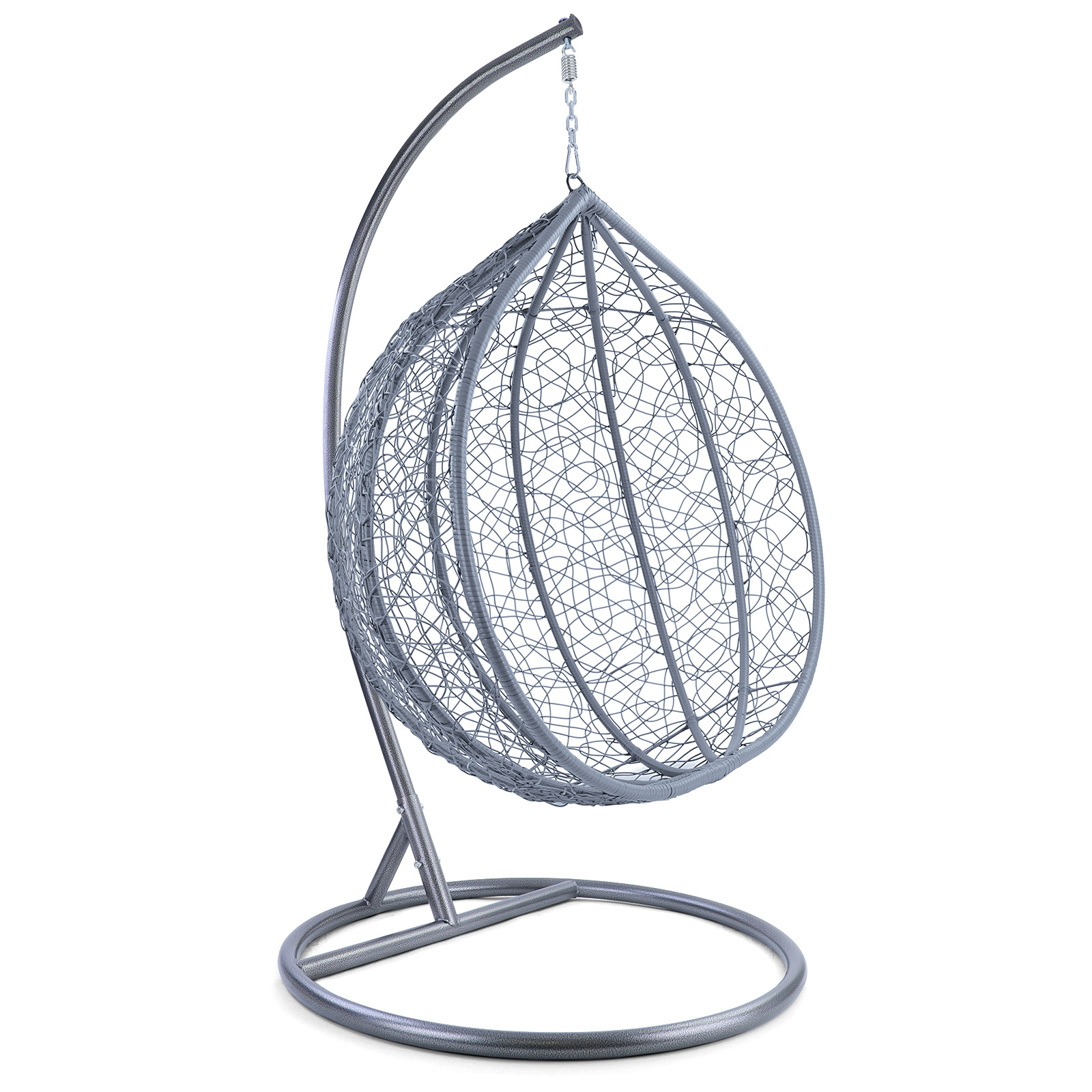 Hangstoel - grijs - 120x106x70 cm - met kussen - wit