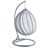 Hangstoel - grijs - 110x95x65 cm - met kussen - lichtbruin