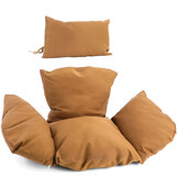 Hangstoel - grijs - 110x95x65 cm - met kussen - lichtbruin