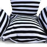 Hangstoel - zwart - 120x106x70 cm - met gestreepte kussen