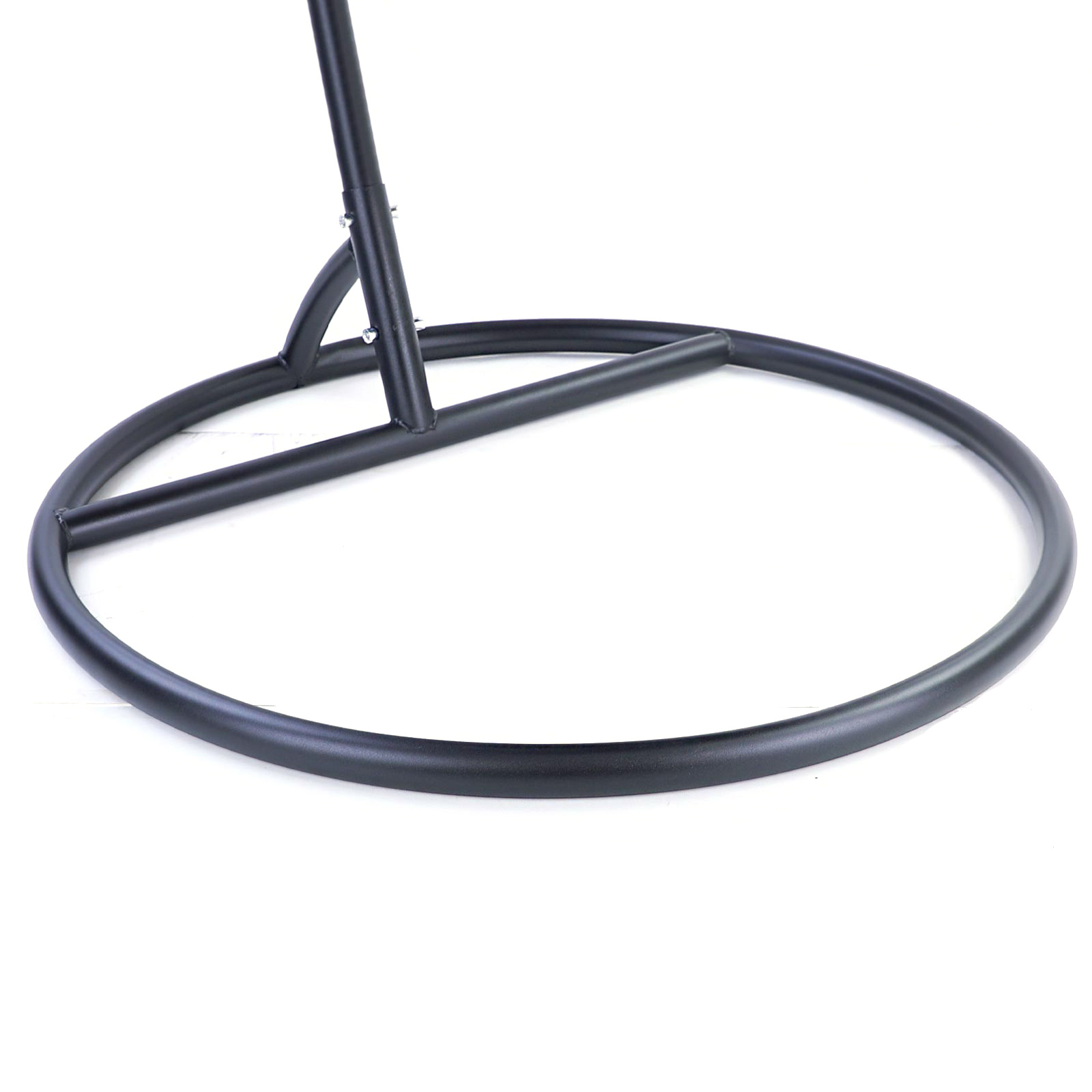 Hangstoel - zwart - 120x106x70 cm - met gestreepte kussen