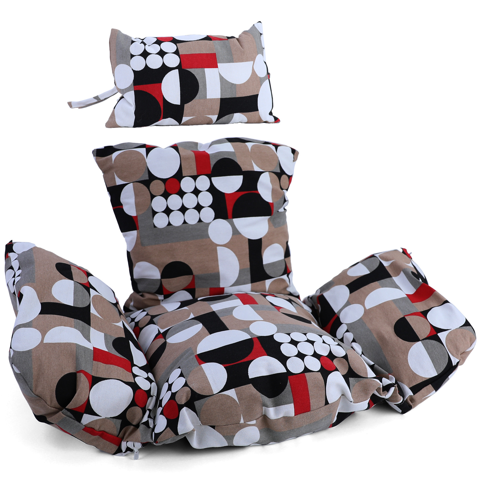 Hangstoel - zwart - 120x106x70 cm - met kussen - moderne stijl