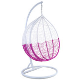 Hangstoel - roze wit - 120x106x70 cm - met kussen - gebloemd