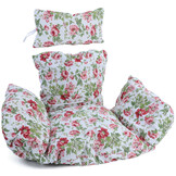 Hangstoel - roze wit - 120x106x70 cm - met kussen - gebloemd