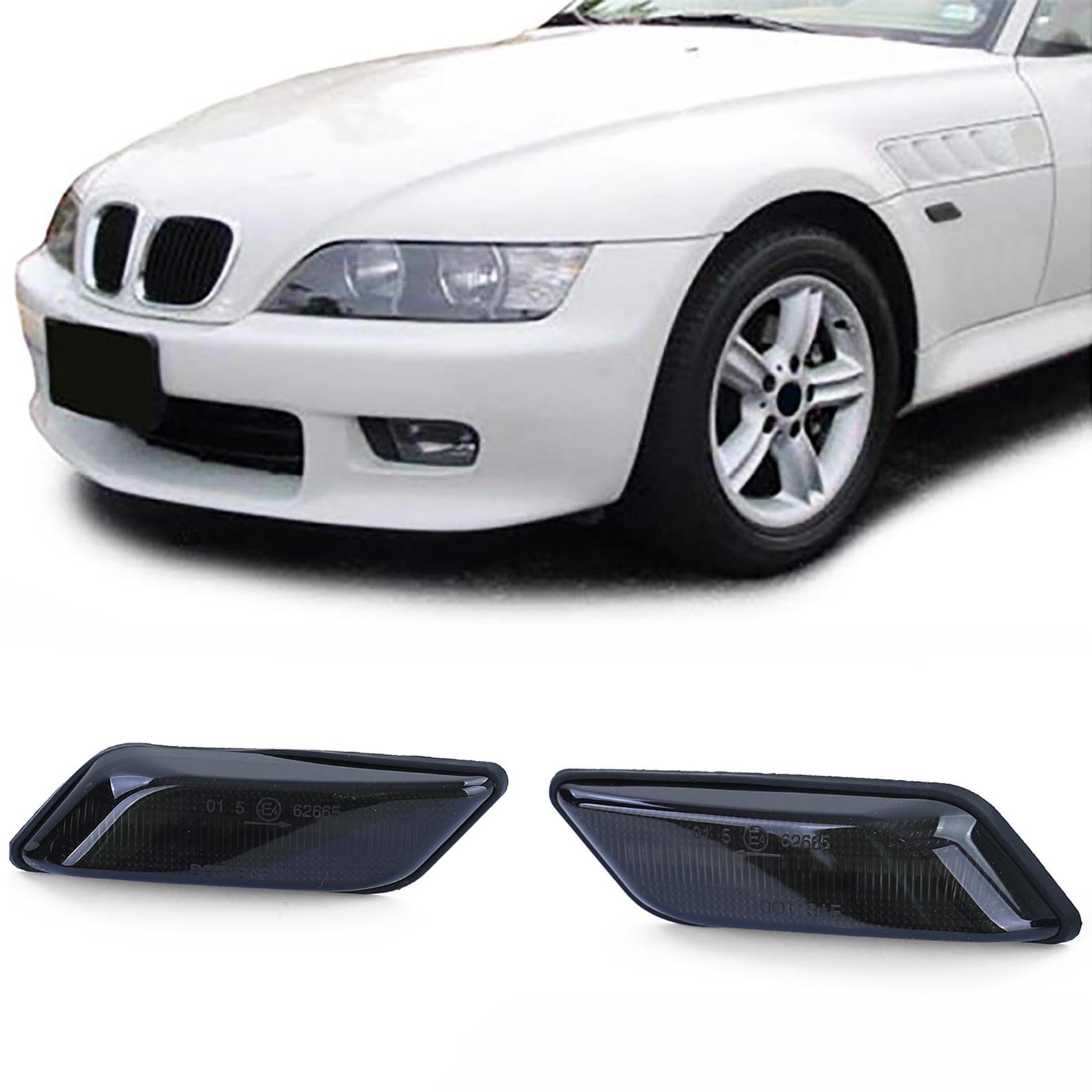 Zijkant knipperlichten geschikt voor BMW Z3 Coupé / Roadster 1994-2002 - smoke zwart