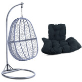 Hangstoel - zilver lichtgrijs - 90x117x60 cm - grijze kussen