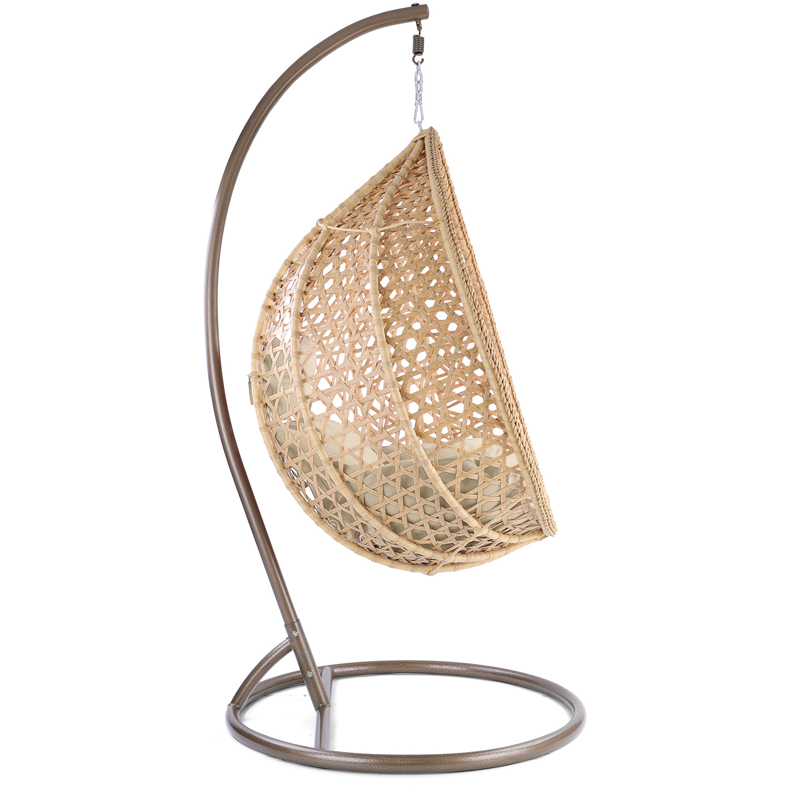 Hangstoel - beige - 120x106x70 cm - met kussen - beige