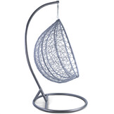 Hangstoel - lichtgrijs - 120x106x70 cm - met kussen - gestreept