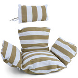 Hangstoel - lichtgrijs - 120x106x70 cm - met kussen - gestreept
