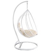 Hangstoel - wit - 120x106x70 cm - met kussen - beige