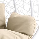 Hangstoel - wit - 120x106x70 cm - met kussen - beige