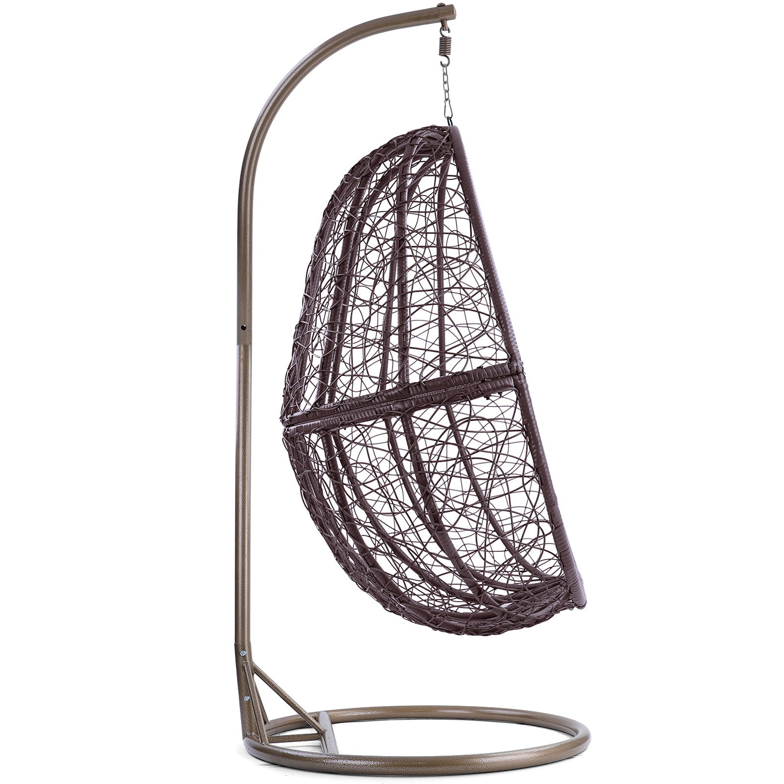 Hangstoel - bruin - 90x117x60 cm - met gestreept kussen