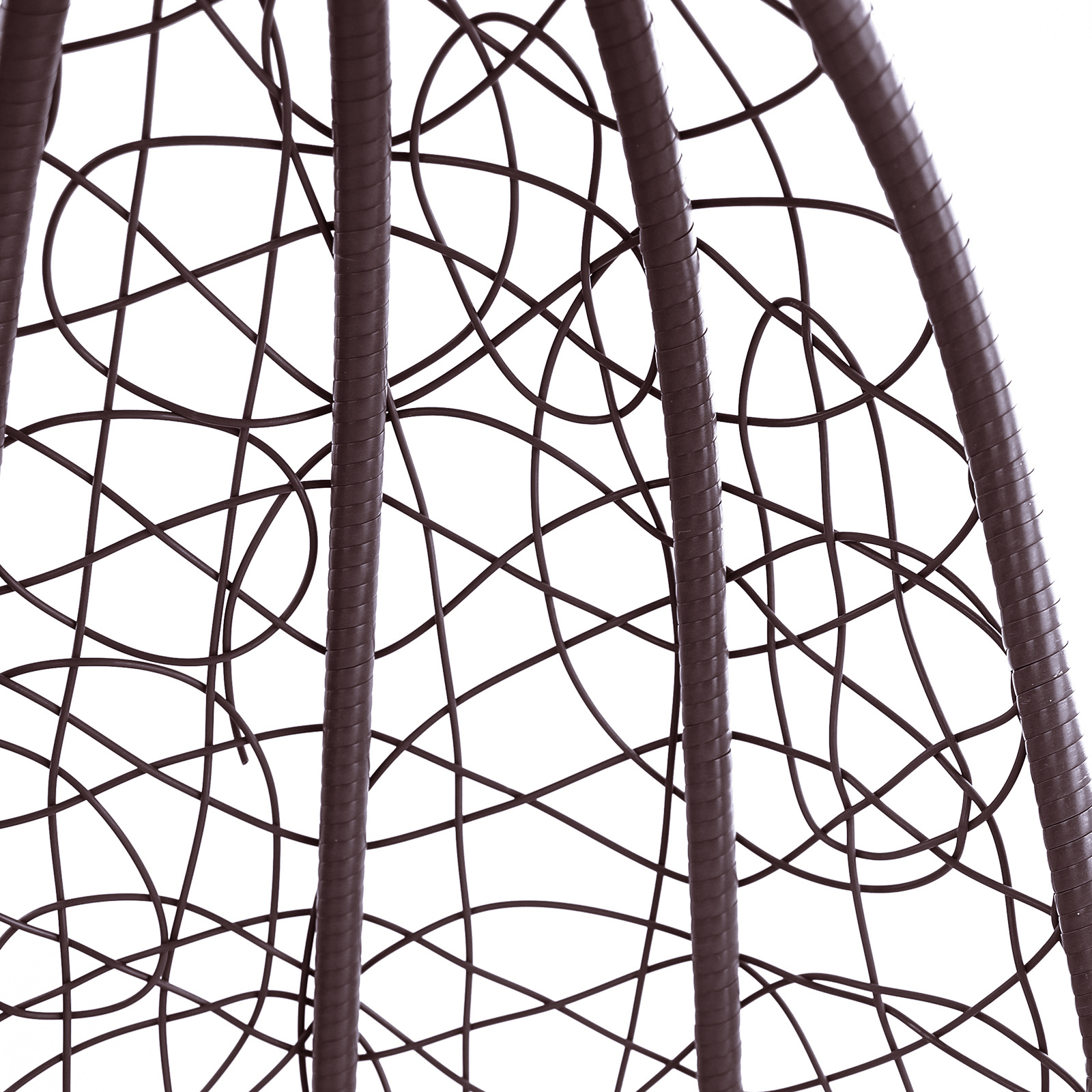 Hangstoel - bruin - 90x117x60 cm - met gestreept kussen