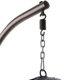 Hangstoel - bruin - 90x117x60 cm - met gestreept kussen