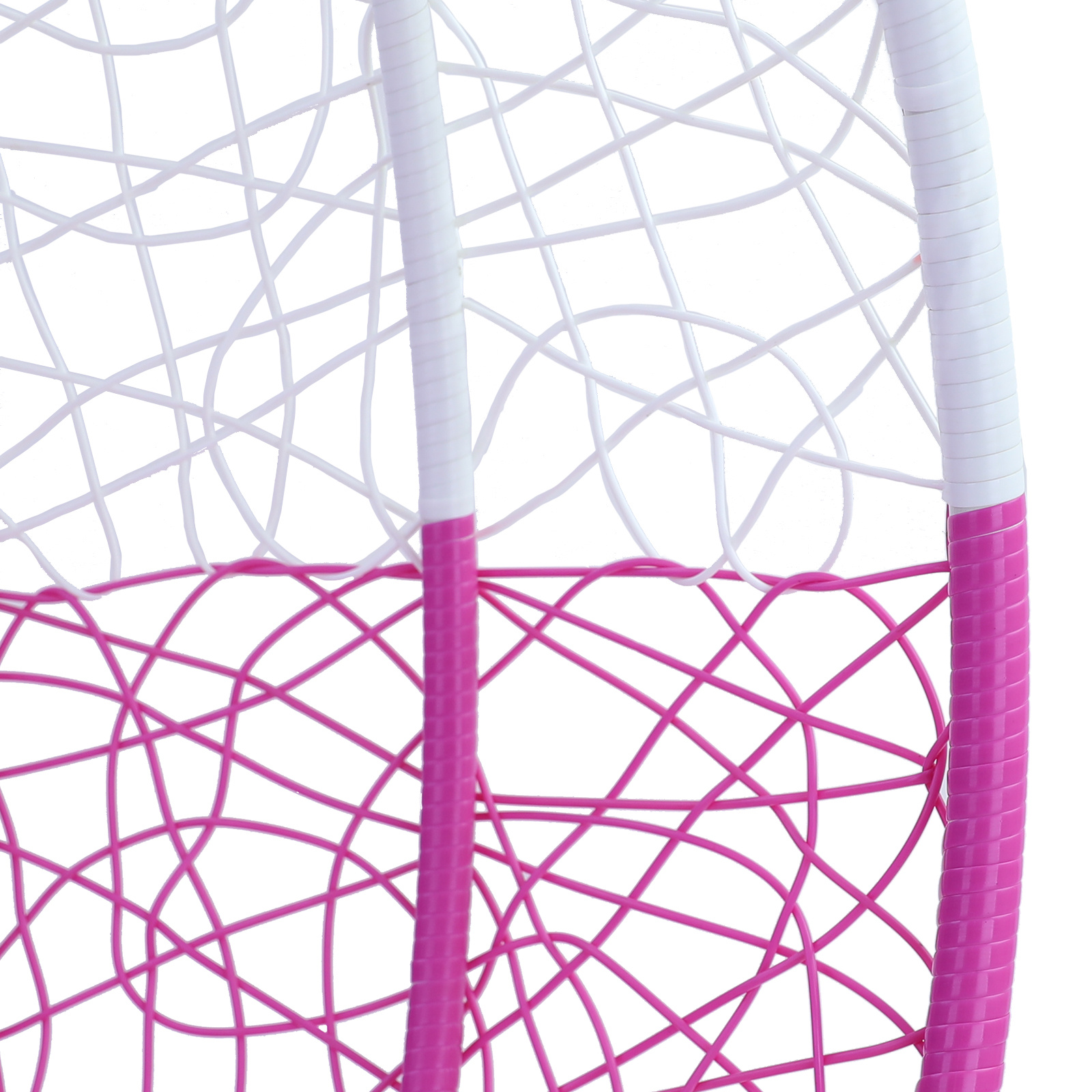 Hangstoel - roze wit - 110x95x65 cm - met gestreepte kussen