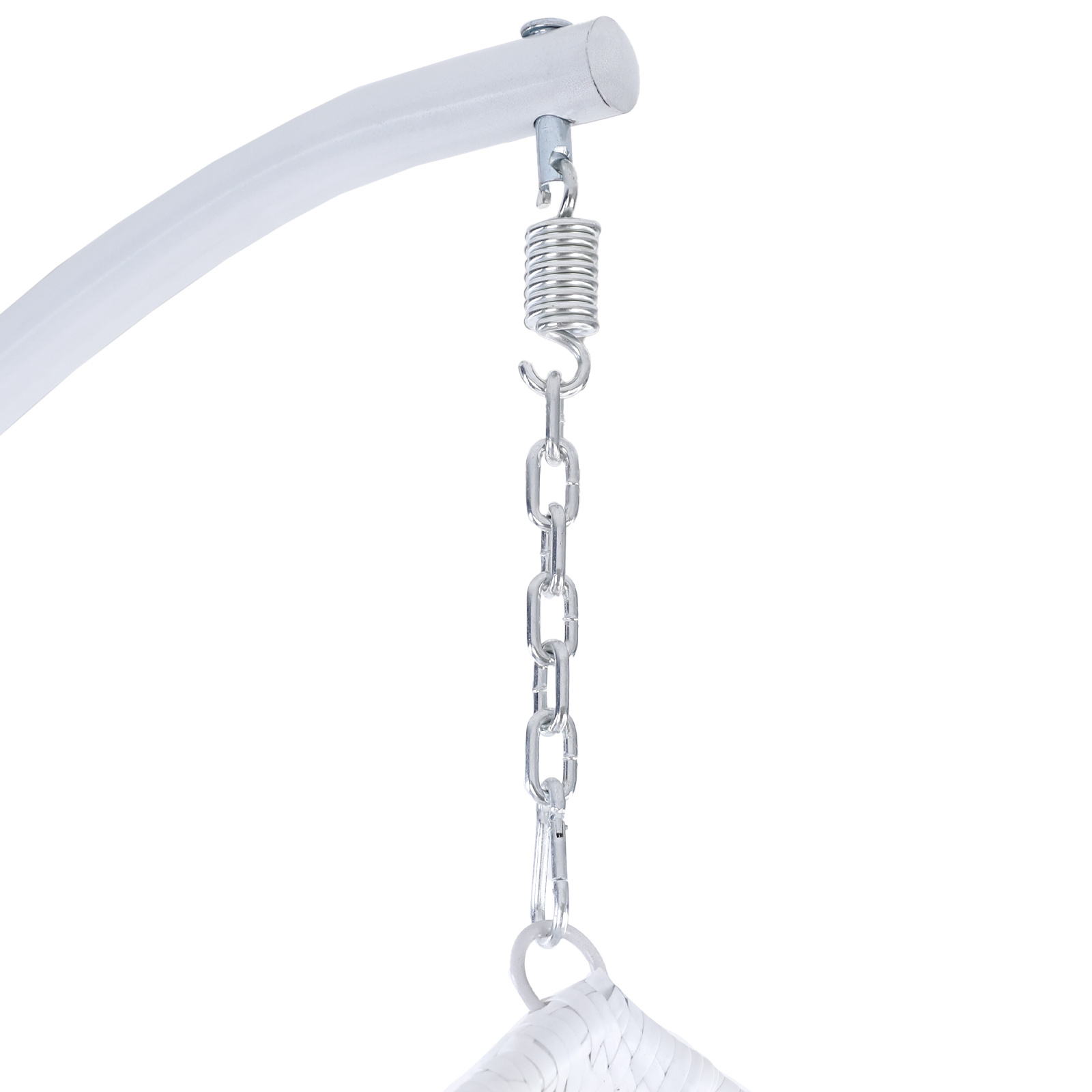 Hangstoel - roze wit - 110x95x65 cm - met gestreepte kussen