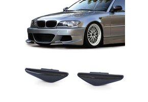 Zijkant knipperlichten geschikt voor BMW 3-serie E46 Coupé Cabrio 2003-2007 - smoke zwart