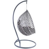 Hangstoel - grijs - 95x106x65 cm - met kussen - donkerbruin