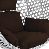 Hangstoel - grijs - 95x106x65 cm - met kussen - donkerbruin