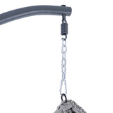 Hangstoel - grijs - 95x106x65 cm - met kussen - donkerbruin