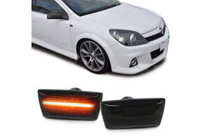 Zijkant knipperlichten - geschikt voor Opel Astra H / Insignia / Zafira B / Corsa D - smoke zwart