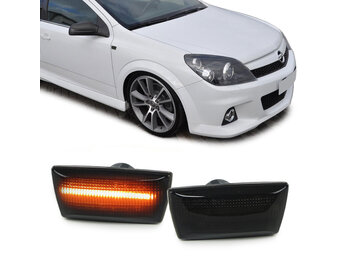 Zijkant knipperlichten - Opel Astra H / Insignia / Zafira B / Corsa D - smoke zwart