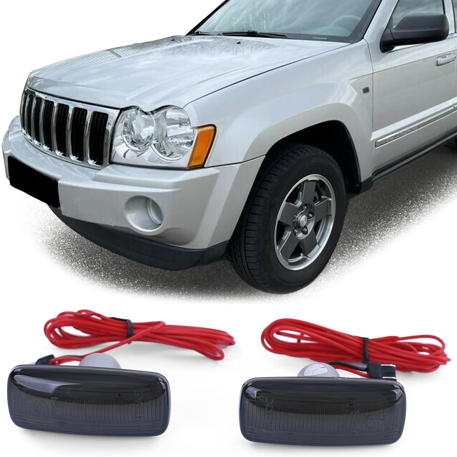 Zijkant knipperlichten - Jeep Liberty Jeep Grand Cherokee 3 - smoke zwart