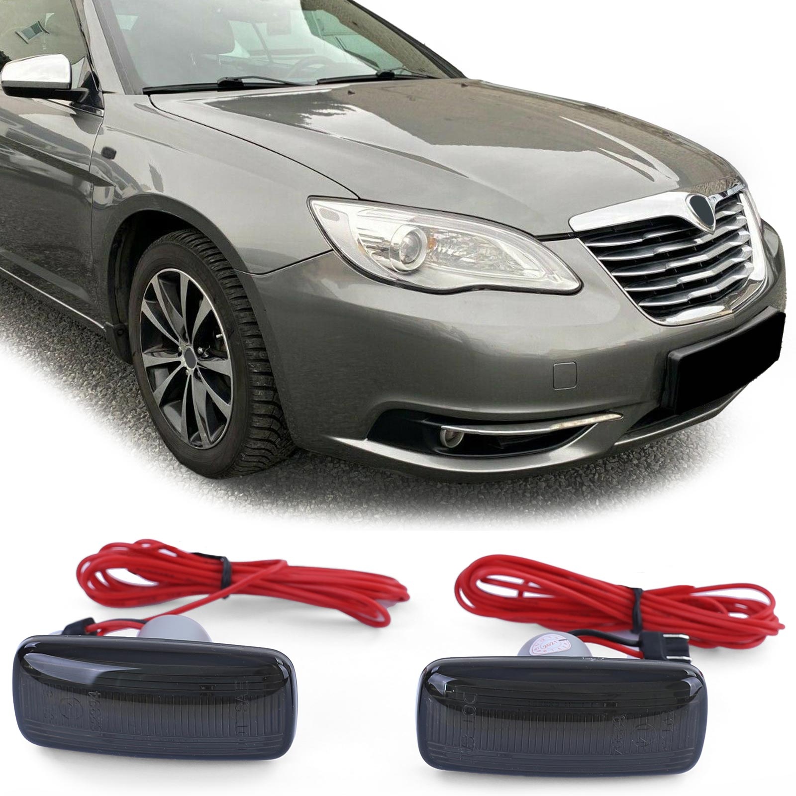 Zijkant knipperlichten - Dodge Grand Caravan Lancia Flavia-type JS - smoke zwart