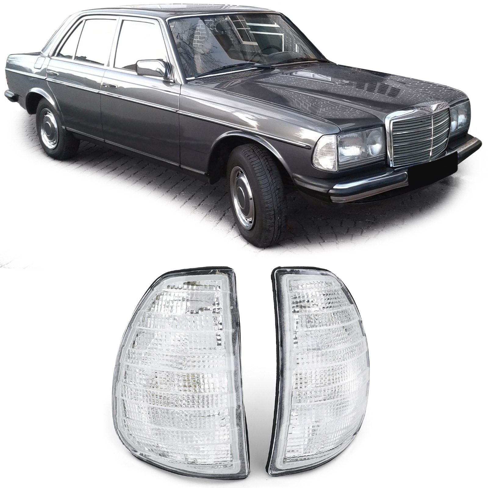Knipperlichten - Mercedes-type W123 C123 S123 Sedan Coupe T-Model - 1976-1985 - wit